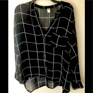 Women’s OLD NAVY Plaid Sheer Top